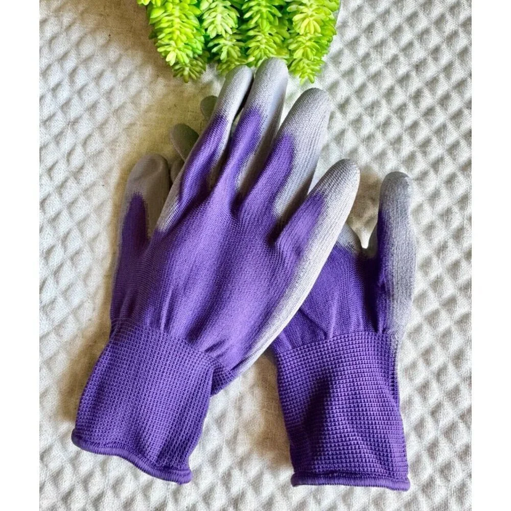 New Gardening Gift Set w/ Hand Rake, Seed Envelopes, Purple Gloves